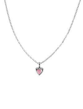 Love crystal necklace pink steel