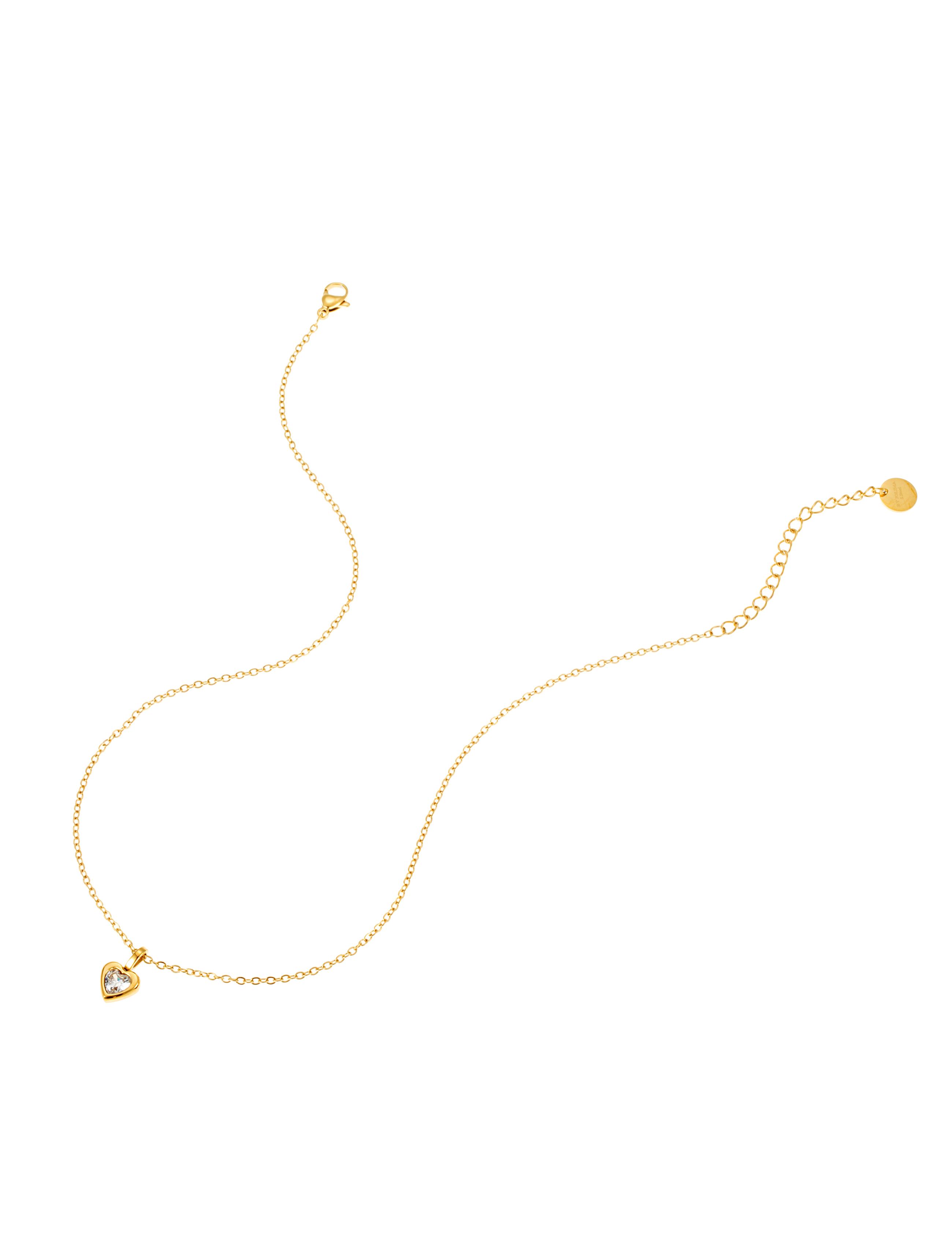 Love crystal necklace gold - 2
