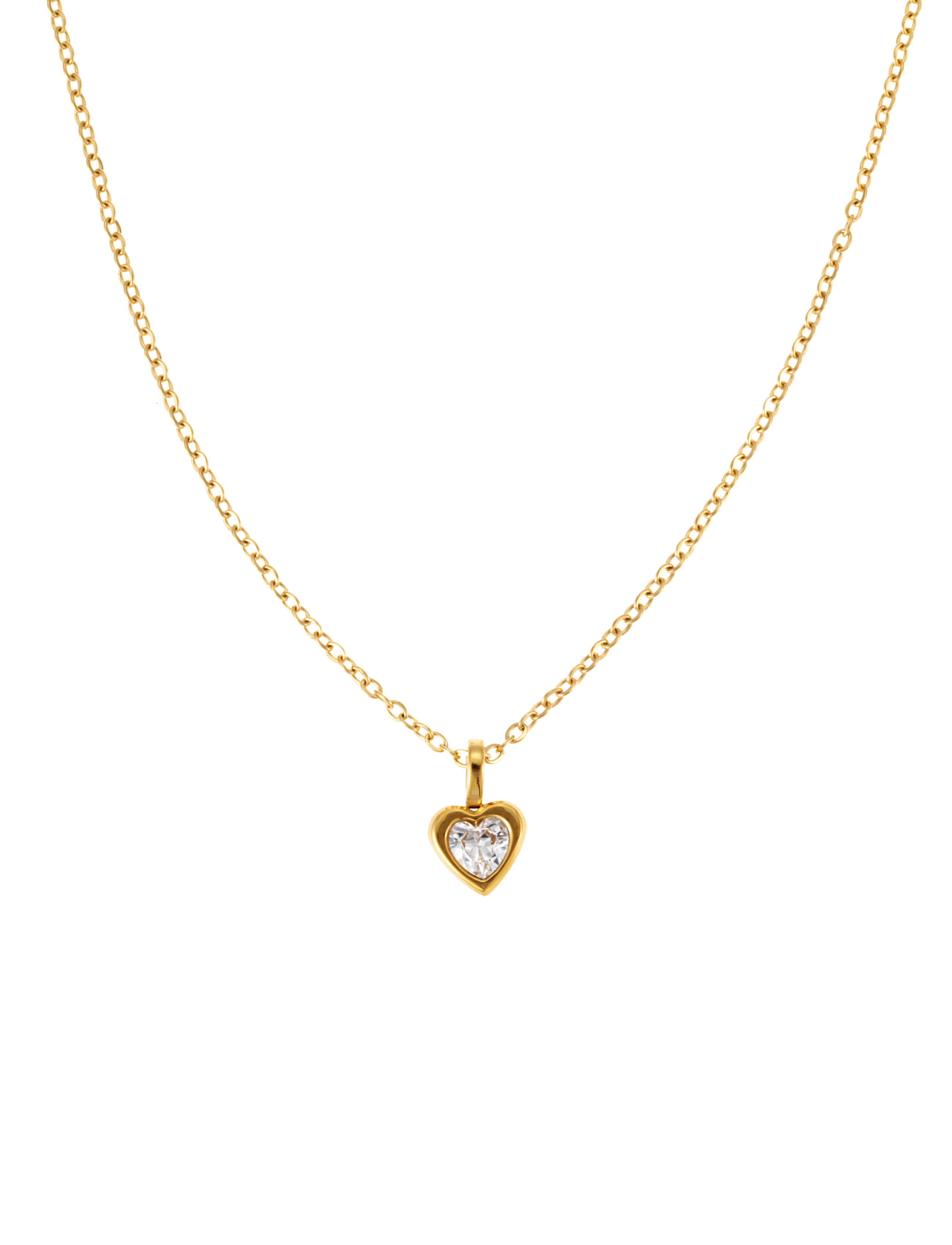 Love crystal necklace gold