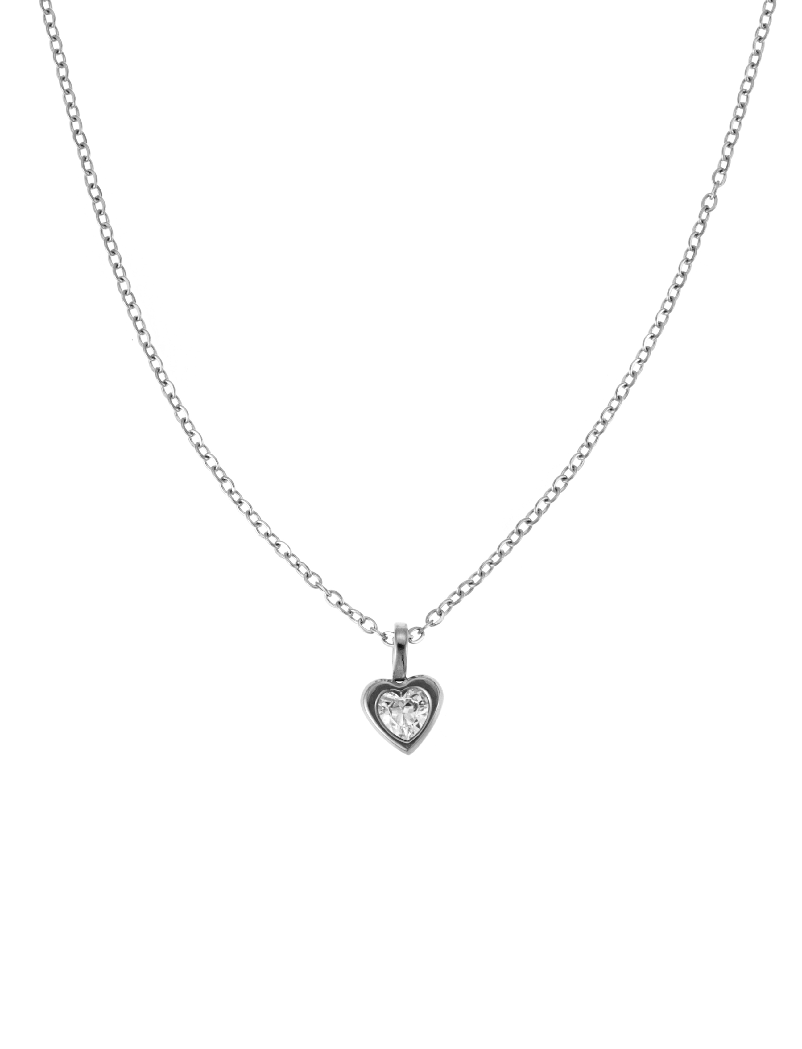 Love crystal necklace steel