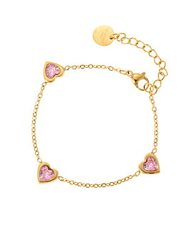 Love crystal bracelet pink gold