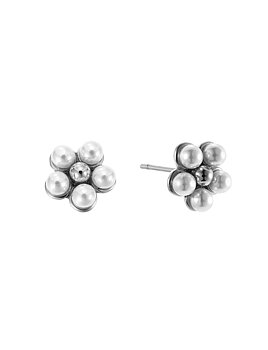 Flower pearl stud steel
