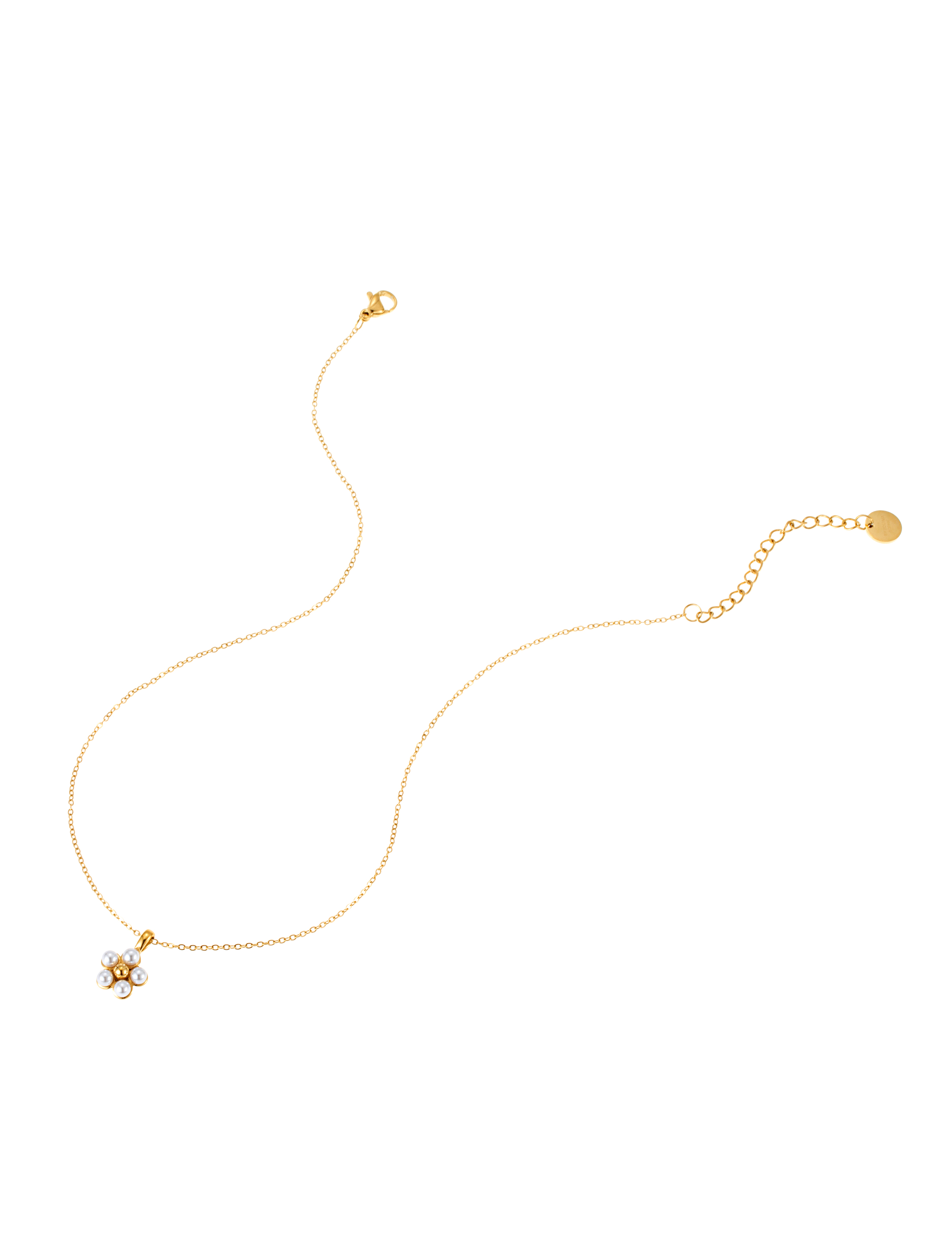 Flower pearl Necklace gold - 2