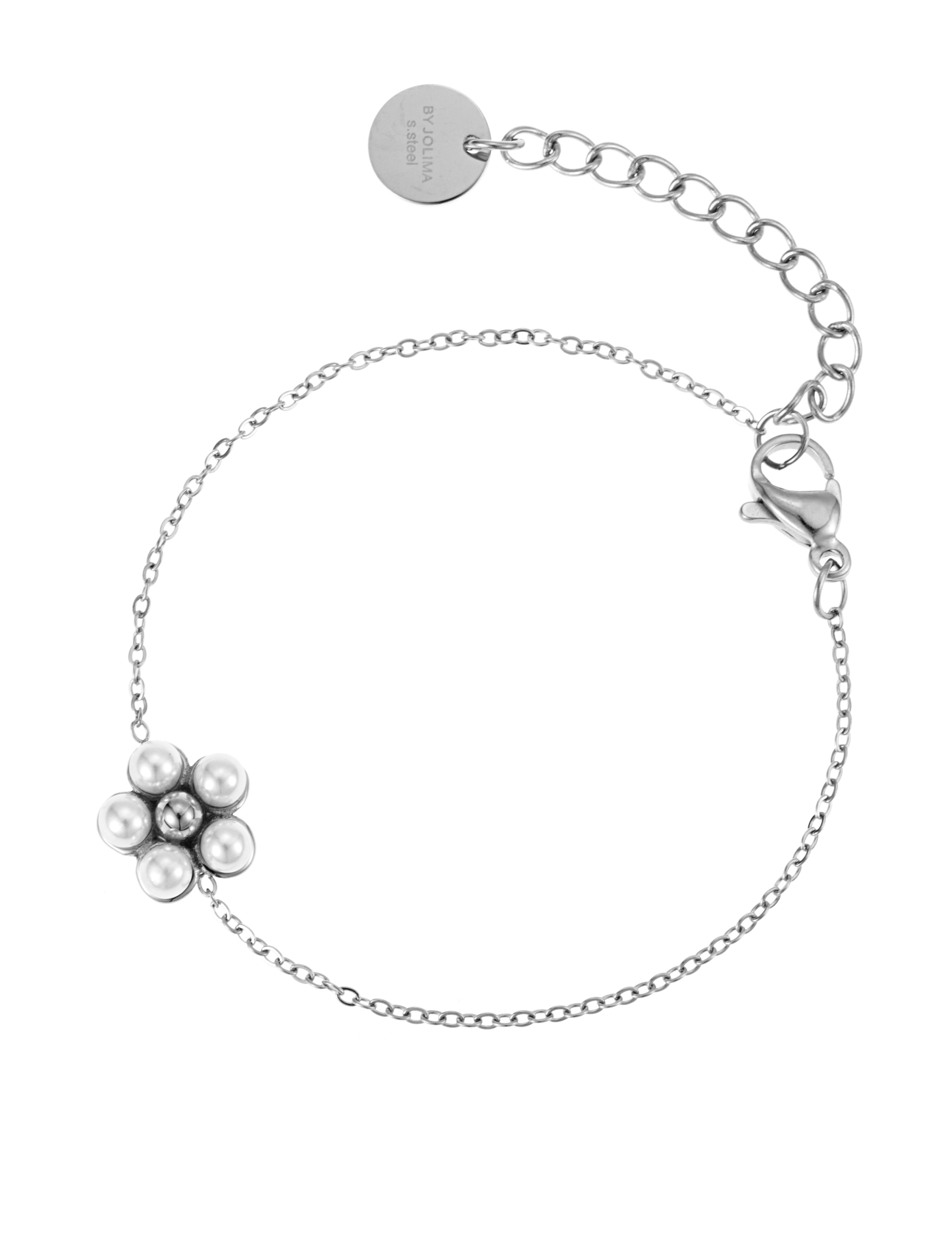 Flower pearl bracelet steel