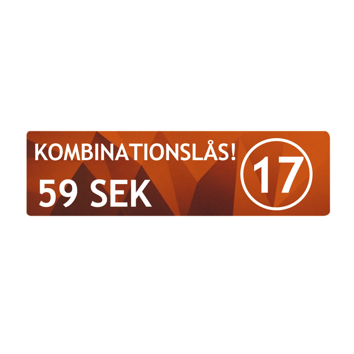 Dekal att lyfta fram pris och fack för Fitness24S kombinationslås.