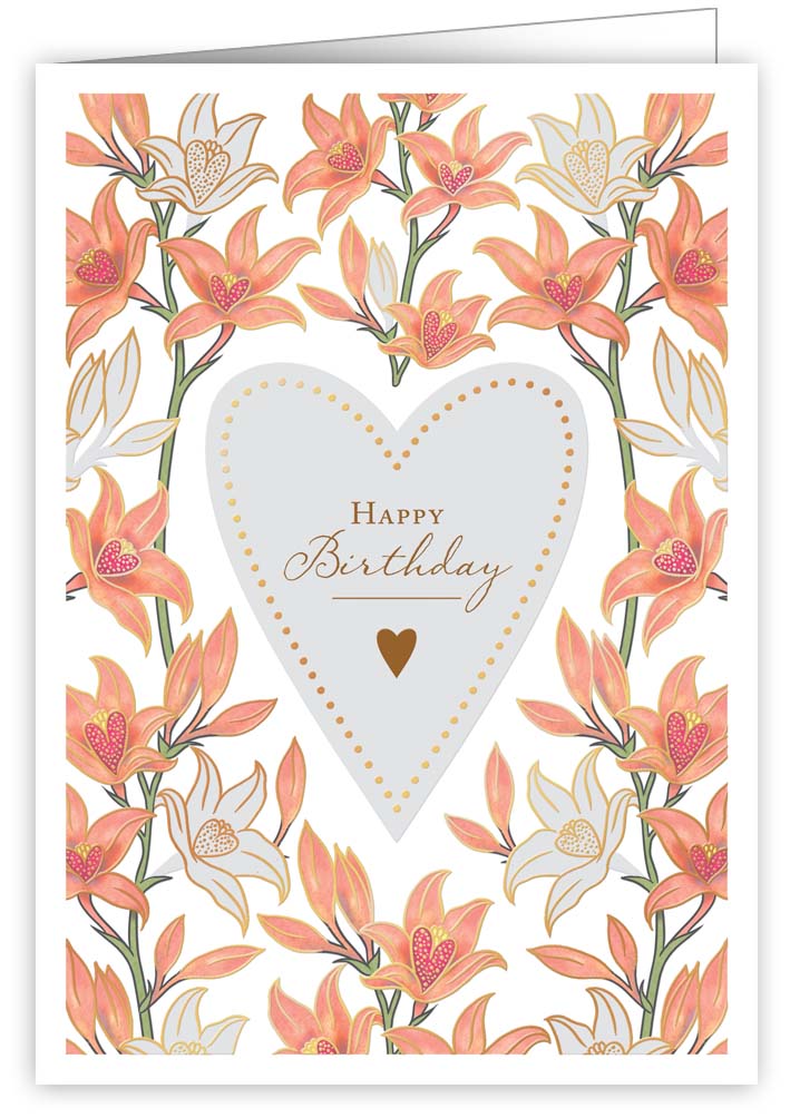 Hearts and Flowers, Greeting Card 