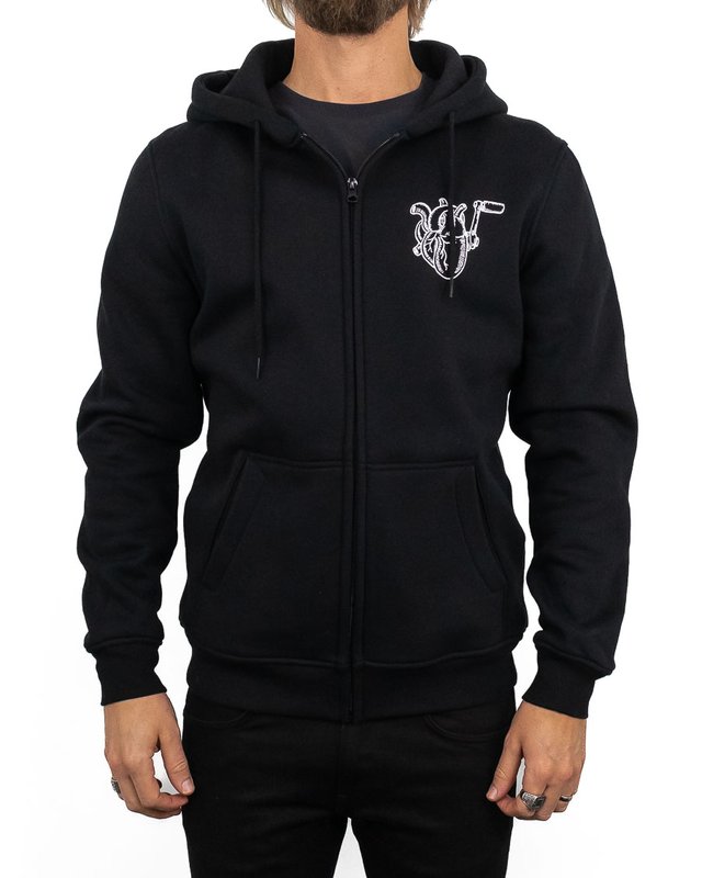 Jernhest Kickstart My Heart Hoodie – Svart Zip-Hoodie med Grafiskt Tryck - 3