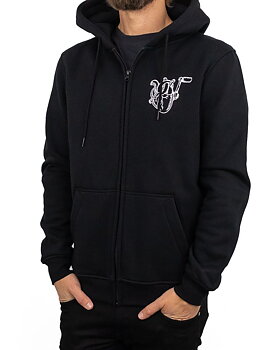 Jernhest Kickstart My Heart Hoodie – Svart Zip-Hoodie med Grafiskt Tryck