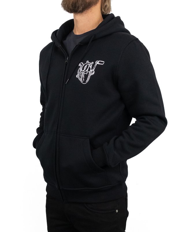 Jernhest Kickstart My Heart Hoodie – Svart Zip-Hoodie med Grafiskt Tryck - 4