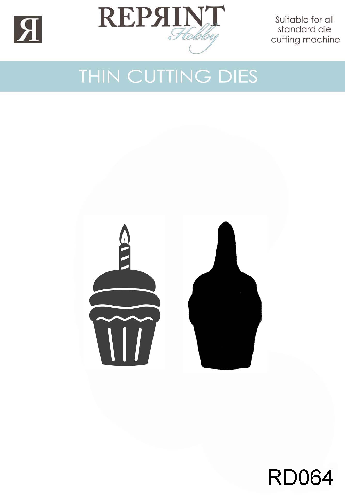 Dies - Reprint - Cupcake me dskugga -  29 x 49 mm