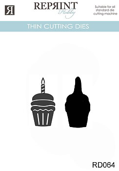 Dies - Reprint - Cupcake me dskugga -  29 x 49 mm