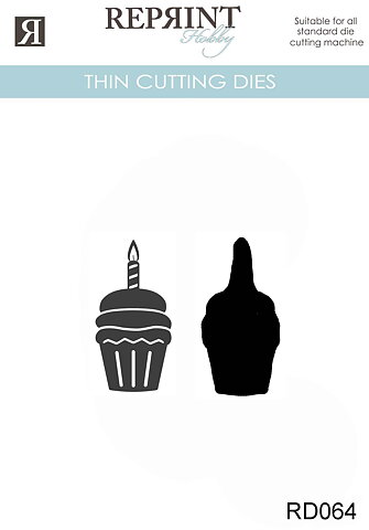 Dies - Reprint - Cupcake me dskugga -  29 x 49 mm