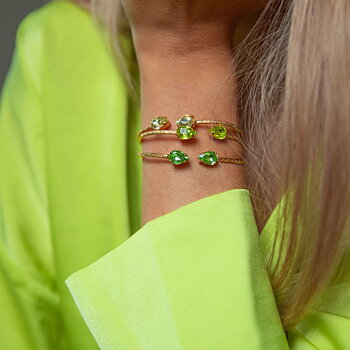 Caroline Svedbom Petite Drop armband guld citrus green