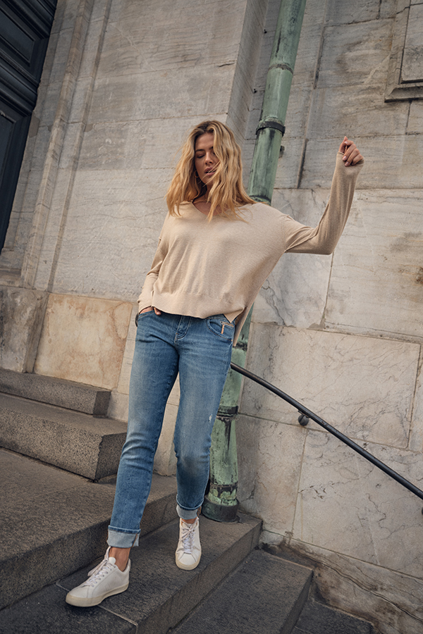 Mos Mosh - MMTani V-neck Knit Cement - 6