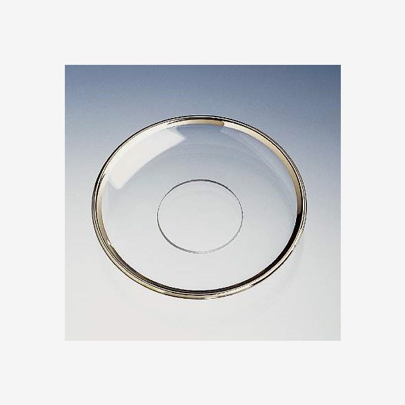 Ljusmanschett i glas - liten klar med guldkant 55mm