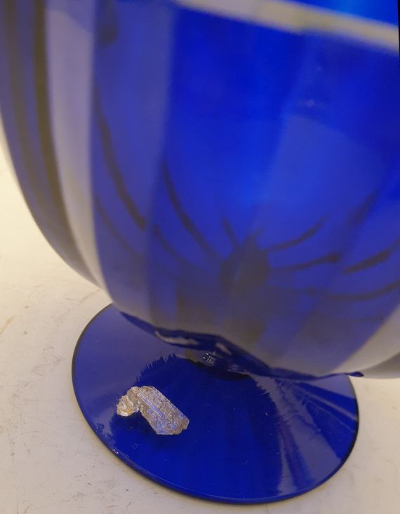 Gullaskruf Solfjäder blue lidded bowl - 3