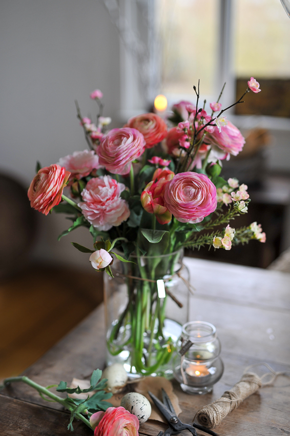Ranunkel - Ranuncel - Kvist - Rosa - 50 cm - 7