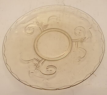 Elme Edvin Ollers glass plate yellow-brown Swedish Grace