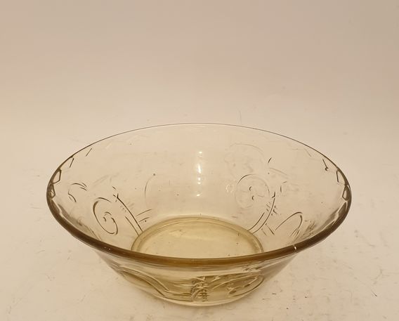 Elme Edvin Ollers small glass bowl yellow brown Swedish Grace