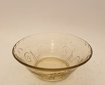 Elme Edvin Ollers liten glasskål gulbrun Swedish Grace