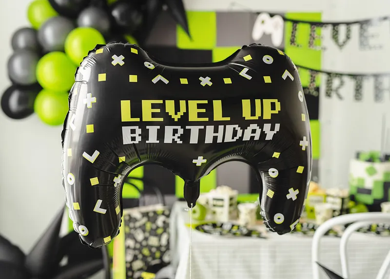 Folieballong XL - Spelkontroll "Level Up Birthday" -1
