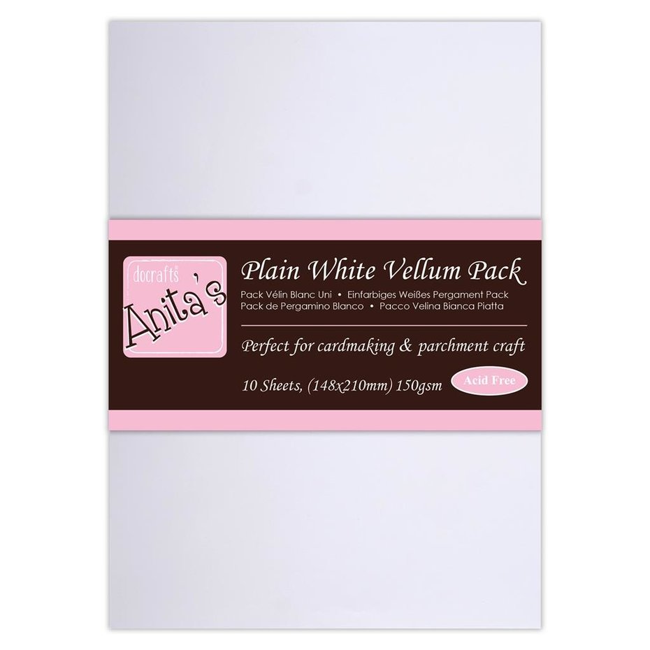 A5 Vit Vellum, 10st ark,  Anita's
