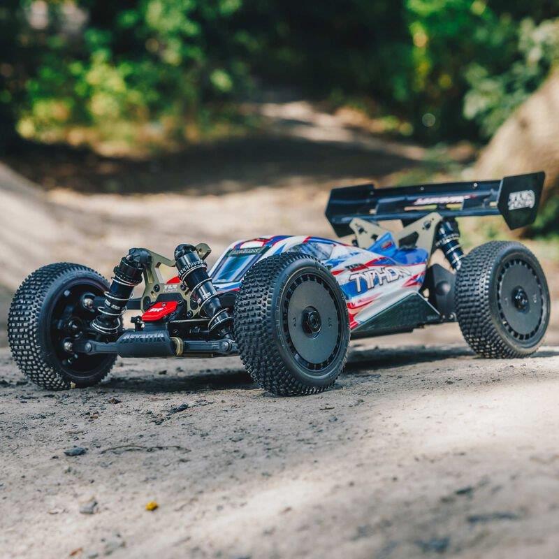 ARRMA 1/8 TLR Tuned TYPHON 6S 4X4 BLX Buggy RTR, Red/Blue - 4