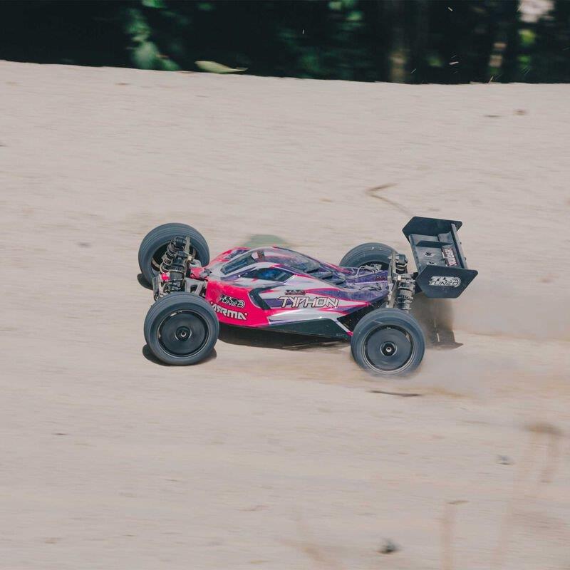 ARRMA 1/8 TLR Tuned TYPHON 4X4 Roller Buggy, Pink/Purple - 4