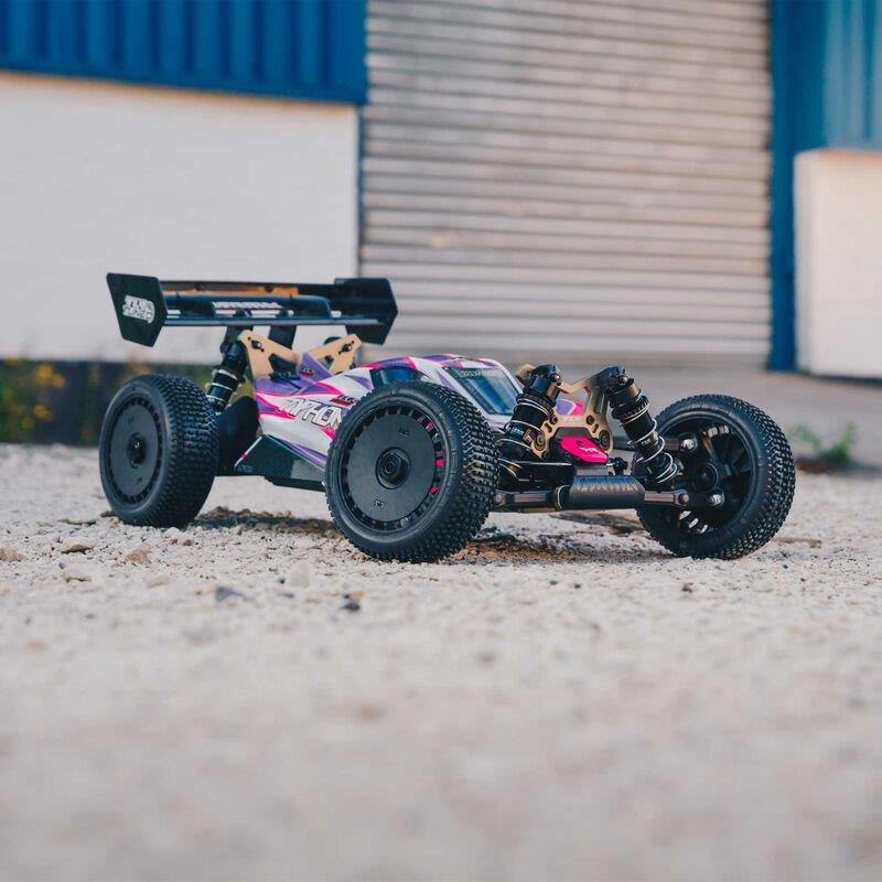 ARRMA 1/8 TLR Tuned TYPHON 4X4 Roller Buggy, Pink/Purple - 3