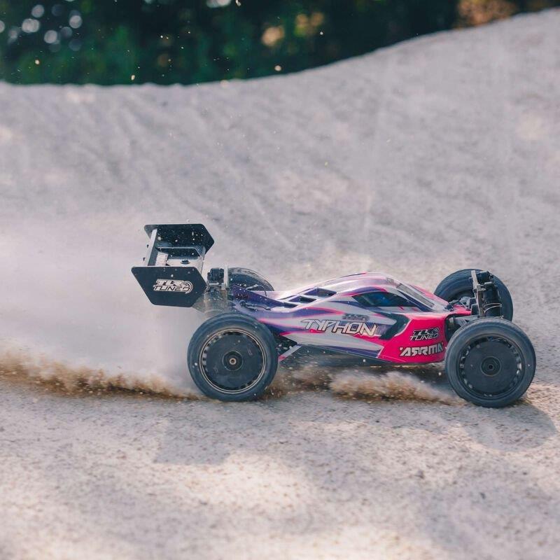 ARRMA 1/8 TLR Tuned TYPHON 4X4 Roller Buggy, Pink/Purple - 6