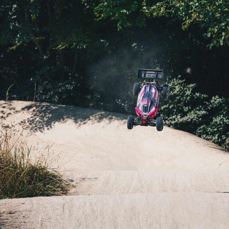 ARRMA 1/8 TLR Tuned TYPHON 4X4 Roller Buggy, Pink/Purple - 7