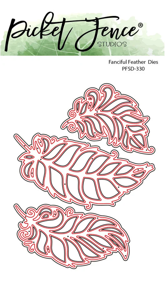 Fanciful Feather, 3st,  Die, Picket Fence Studios