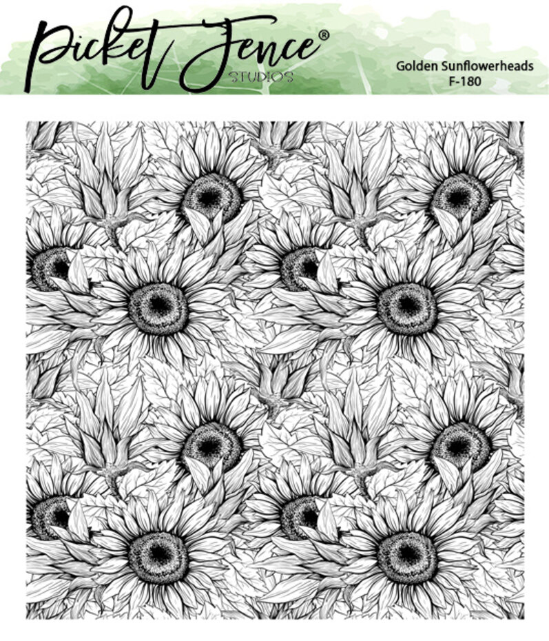 Golden Sunflower Flowerheads, Clear Stamps,  Picked Fence Studios
