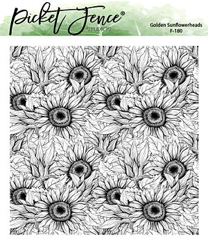 Golden Sunflower Flowerheads, Clear Stamps,  Picked Fence Studios