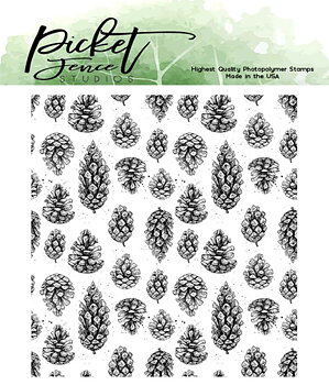 Falling Pinecones, Clear Stamps,  Picked Fence Studios