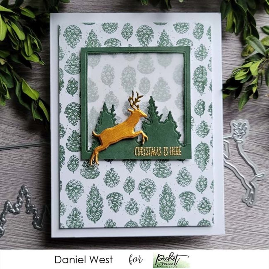 Falling Pinecones, Clear Stamps,  Picked Fence Studios - 3