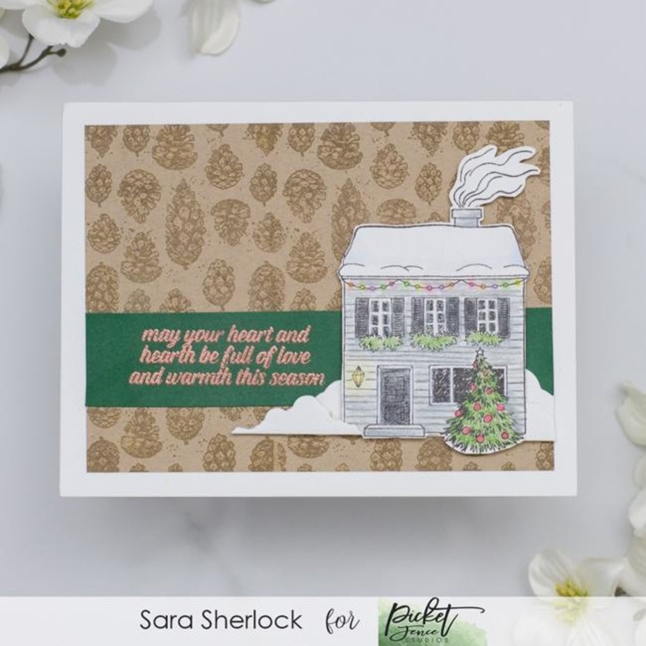 Falling Pinecones, Clear Stamps,  Picked Fence Studios - 2