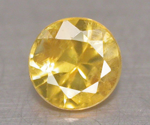 Vacker 3.7 mm rund naturlig gul safir ädelsten - 3