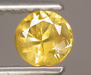 Vacker 3.7 mm rund naturlig gul safir ädelsten