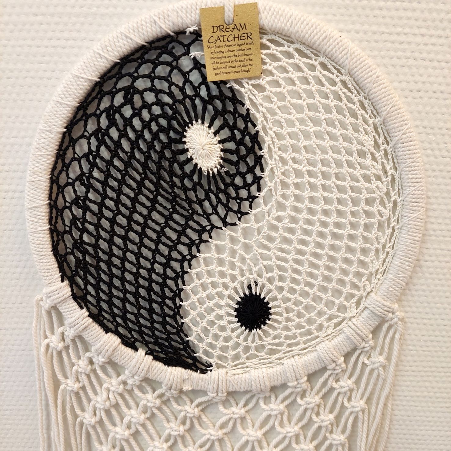 Drömfångare - Makramé - Yin Yang - 32cm - 2