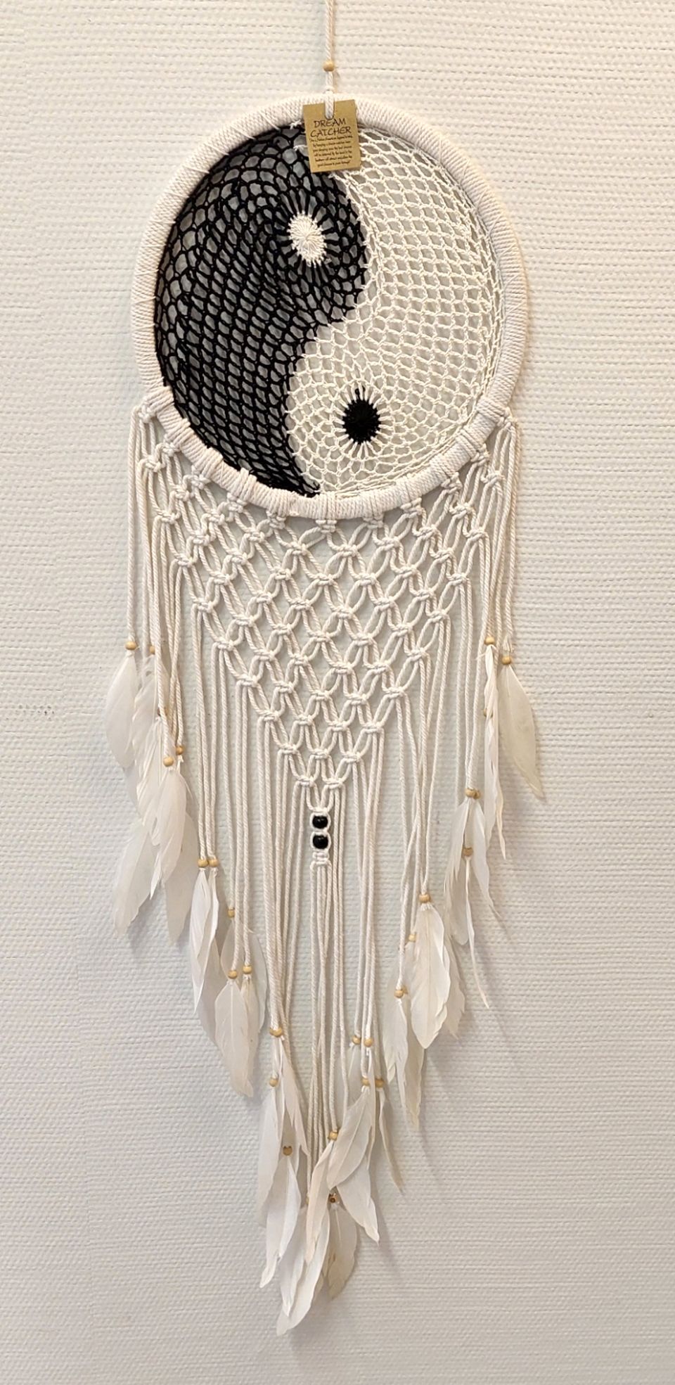 Drömfångare - Makramé - Yin Yang - 32cm
