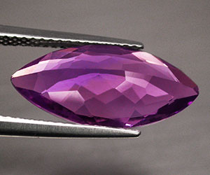 4.45 ct gnistrande vacker navett formad naturlig äkta ametist ädelsten - 2