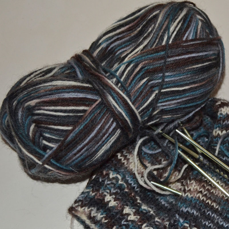 Sock Woll Yarn - Blågrå harmoni - 4