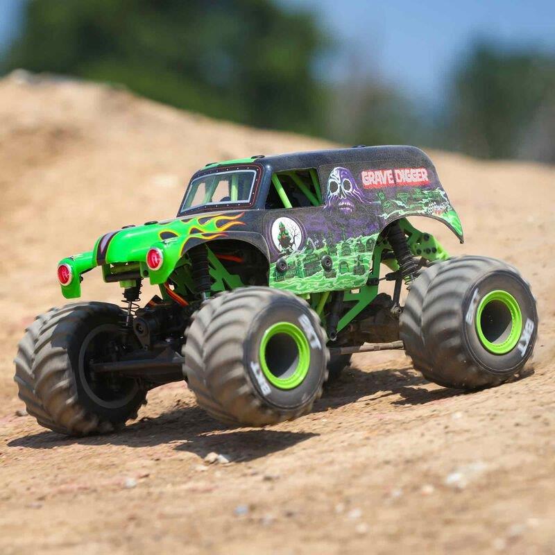 LOSI 1/18 Mini LMT 4X4 Brushed Monster Truck RTR, Grave Digger - 5