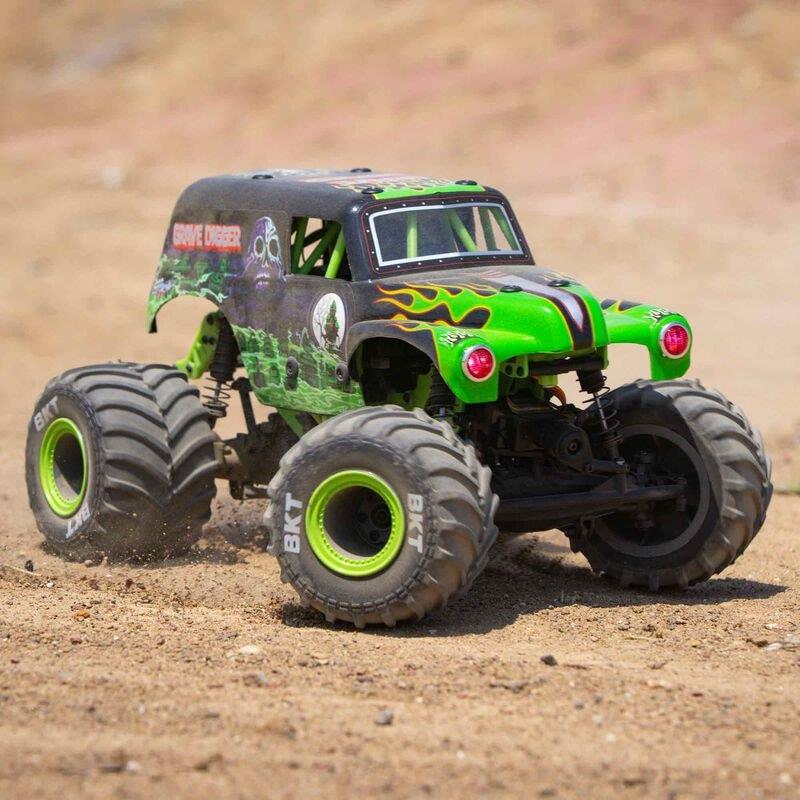 LOSI 1/18 Mini LMT 4X4 Brushed Monster Truck RTR, Grave Digger - 6