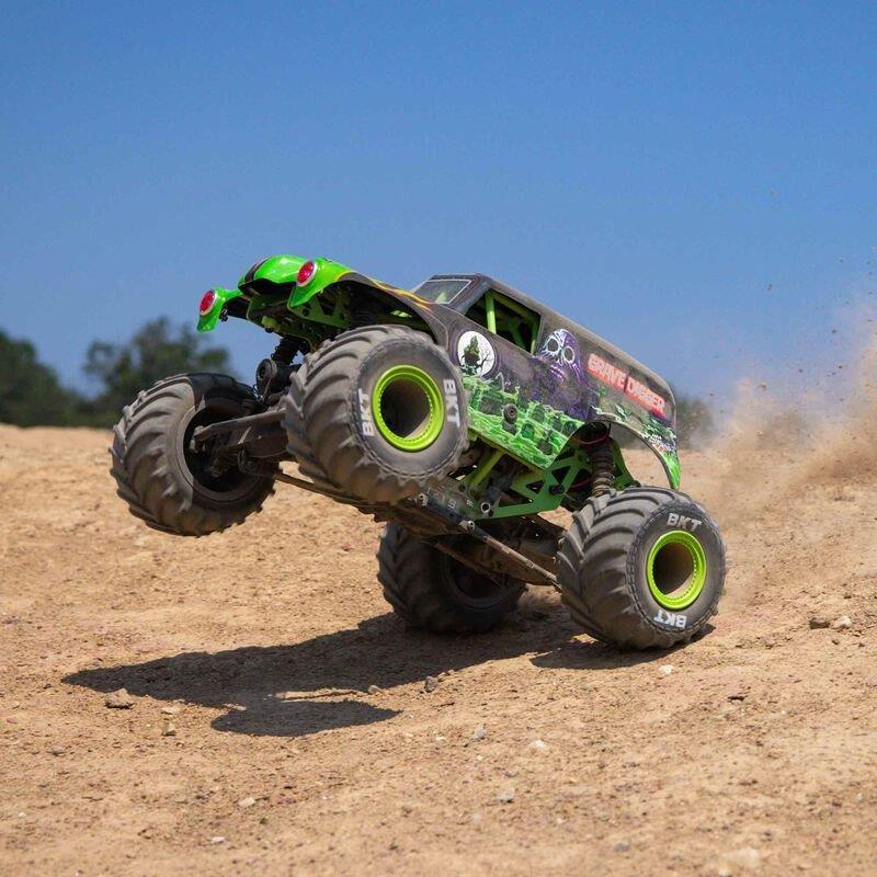 LOSI 1/18 Mini LMT 4X4 Brushed Monster Truck RTR, Grave Digger - 8
