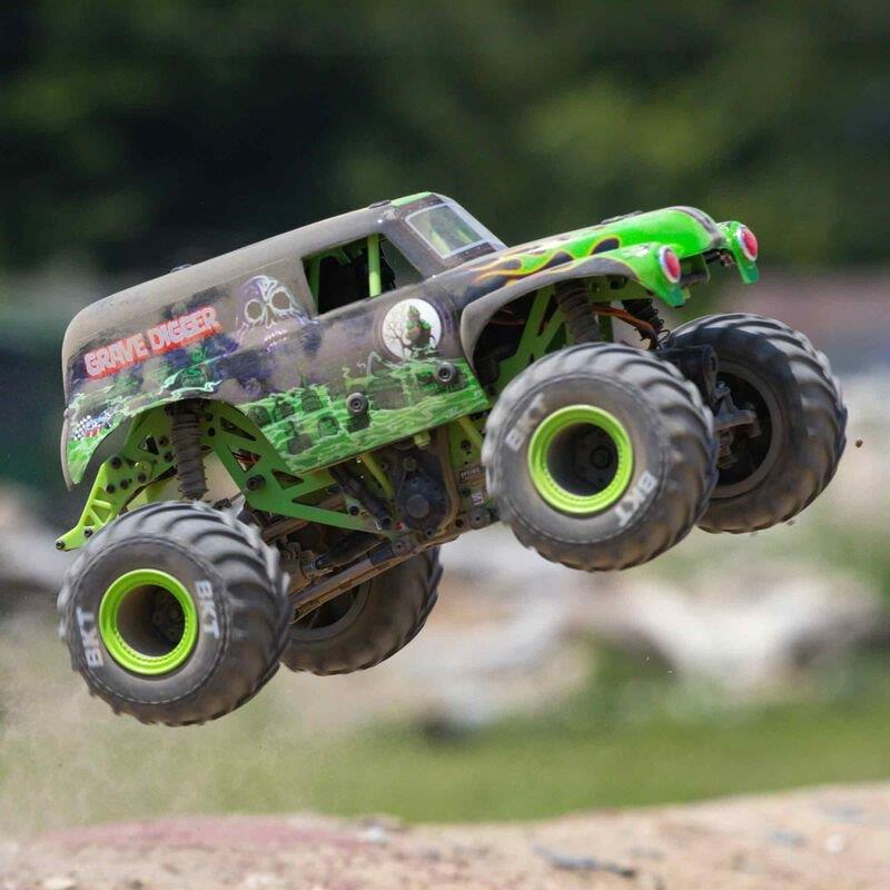LOSI 1/18 Mini LMT 4X4 Brushed Monster Truck RTR, Grave Digger - 3