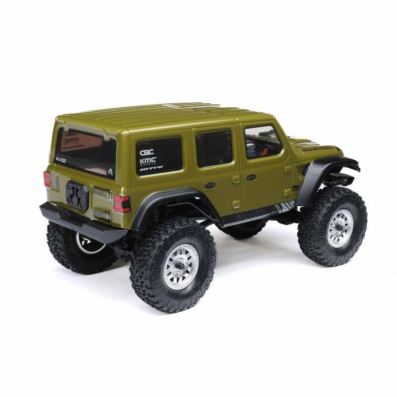 AXIAL 1/24 SCX24 Jeep Wrangler JLU 4X4 Rock Crawler Brushed RTR, Green - 12