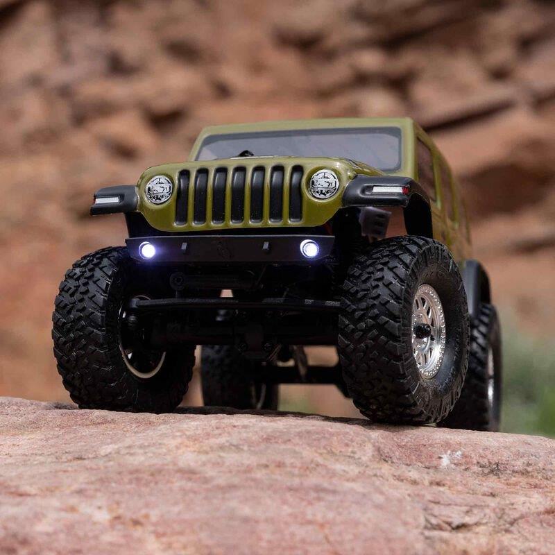 AXIAL 1/24 SCX24 Jeep Wrangler JLU 4X4 Rock Crawler Brushed RTR, Green - 8