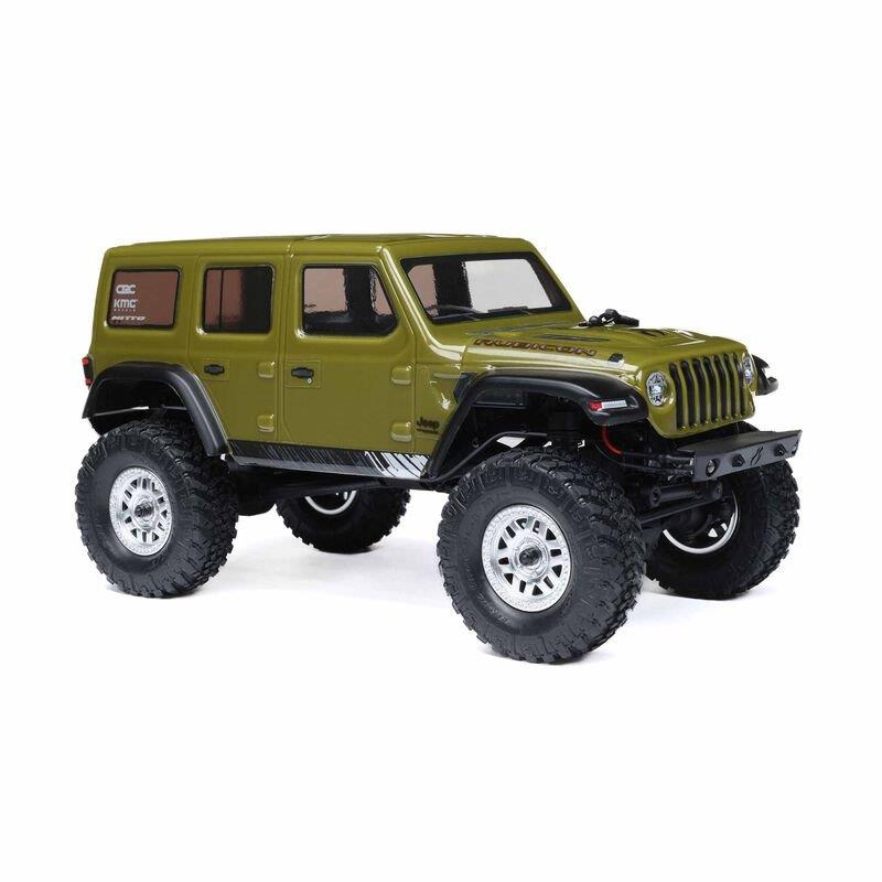 AXIAL 1/24 SCX24 Jeep Wrangler JLU 4X4 Rock Crawler Brushed RTR, Green - 10